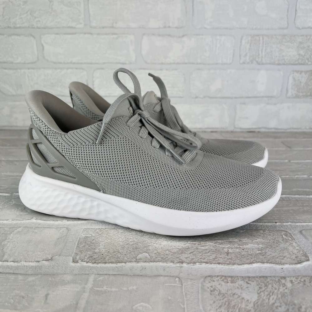 Kizik Athens Sneakers Gray Hands Free Slip On Womens 8 Mens 6.5 Lace Up Comfort